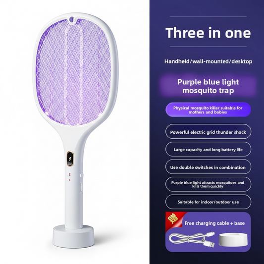 Rechargeable Electric Mosquito Swatter with UV Light