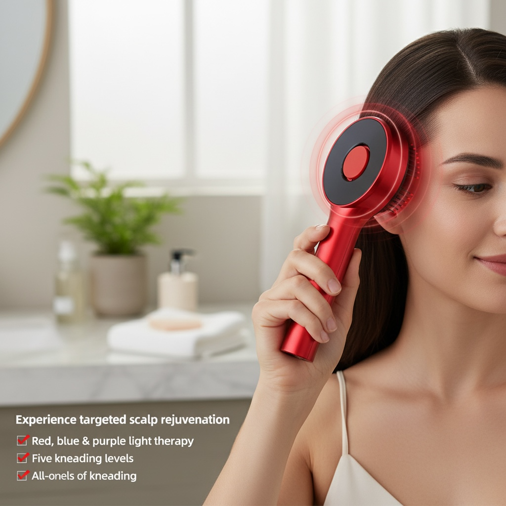 Red Light Scalp Therapy & EMS Massage Comb | Anti Hair Loss, Hair Growth Brush