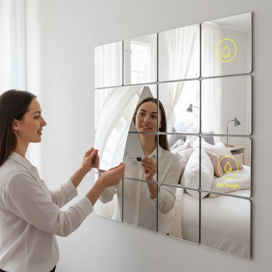 Acrylic Wall Mirror – Self Adhesive, Shatter-Resistant Decorative Tiles