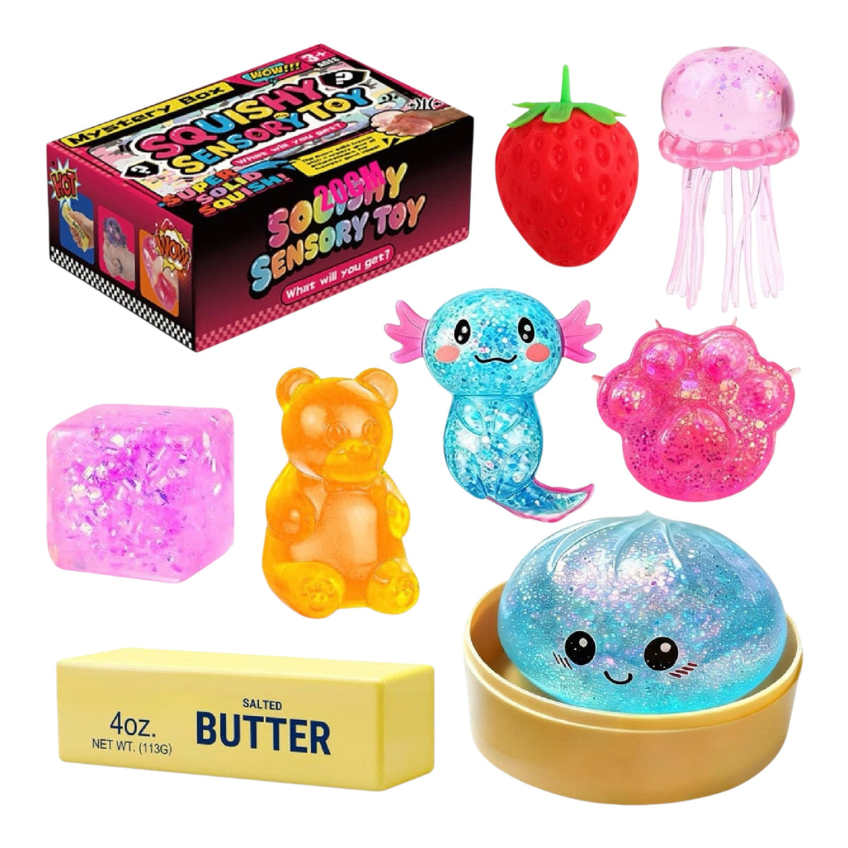 Slow-Rebound Sensory Squishy Toy Set | Stress Relief Food Fidgets