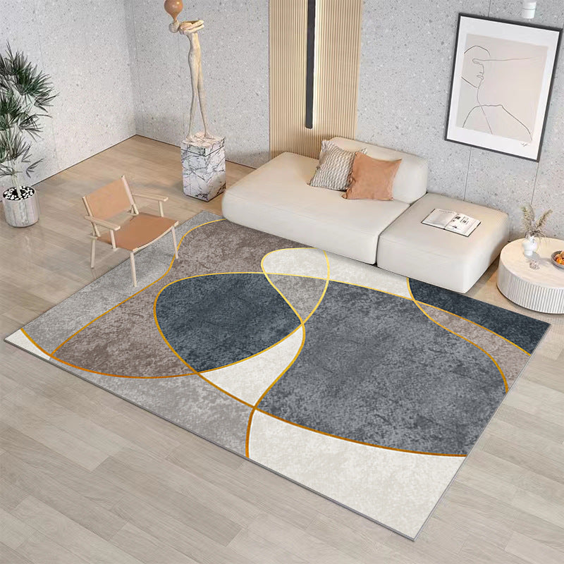Modern Geometric Washable Rug – Stain-Resistant Polyester Area Rug