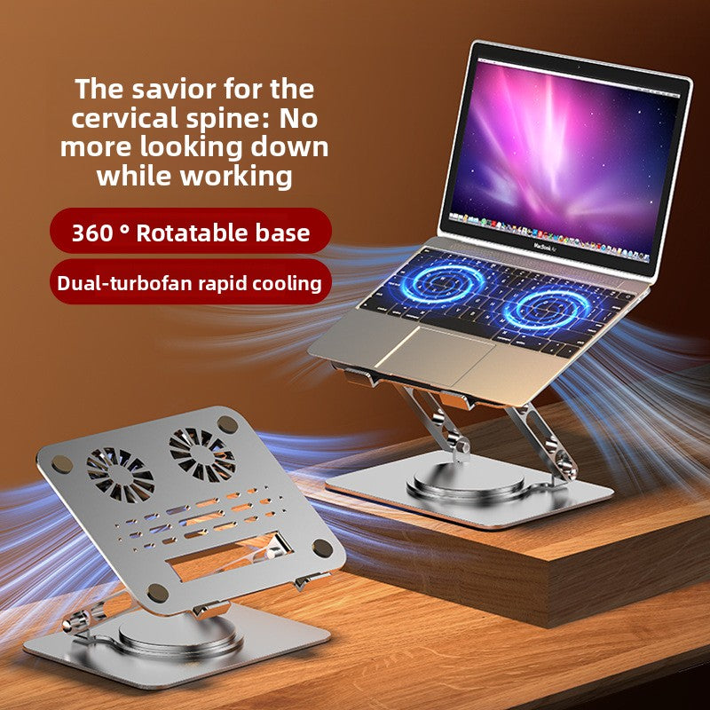 360° Rotating Aluminum Laptop Stand – Ergonomic Height Adjustable Cooling Desktop Holder