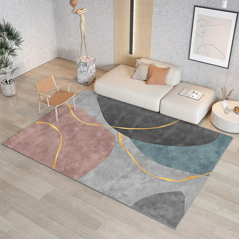 Modern Geometric Washable Rug – Stain-Resistant Polyester Area Rug