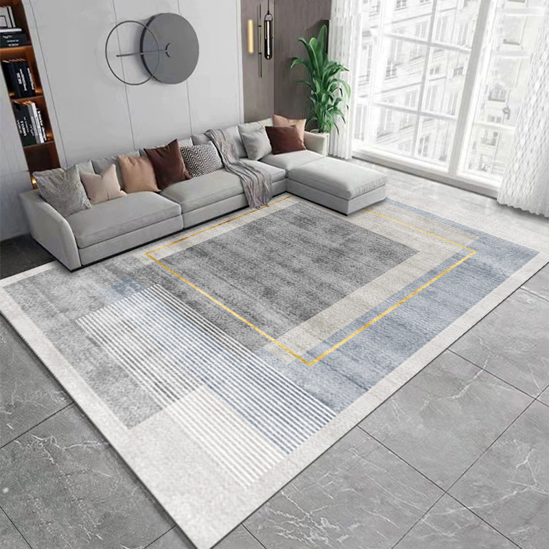 Modern Geometric Washable Rug – Stain-Resistant Polyester Area Rug