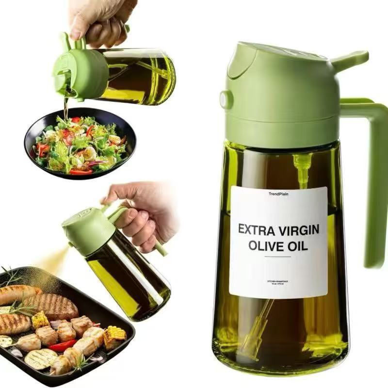 Detail of ergonomic trigger on glass oil sprayer