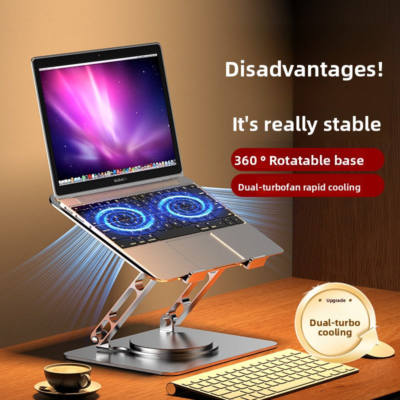 360° Rotating Aluminum Laptop Stand – Ergonomic Height Adjustable Cooling Desktop Holder