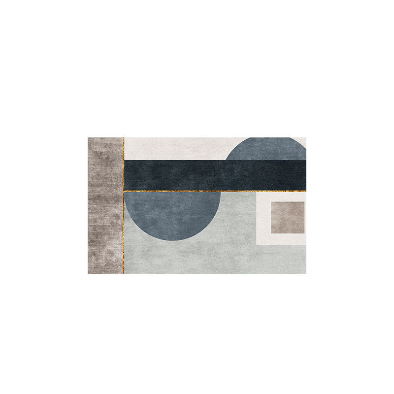 Modern Geometric Washable Rug – Stain-Resistant Polyester Area Rug
