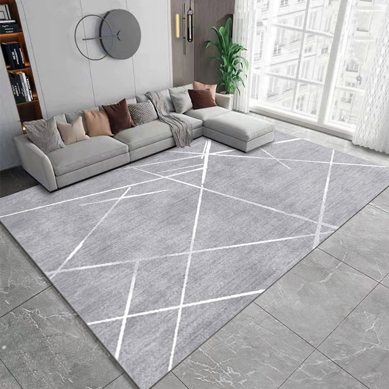 Modern Geometric Washable Rug – Stain-Resistant Polyester Area Rug