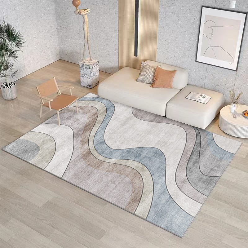 Modern Geometric Washable Rug – Stain-Resistant Polyester Area Rug